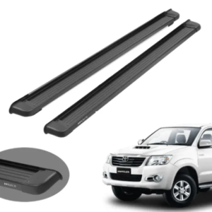 Estribo Solar Hilux Plataforma em Alumínio Preto 2005 a 2015