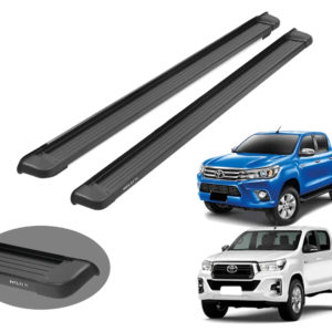 Estribo Solar Hilux Plataforma em Alumínio Preto 2016 a 2026