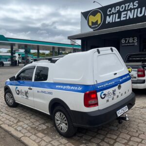 Capota Fibra Saveiro Cabine Dupla  modelo Baixa 12cm acima do teto.