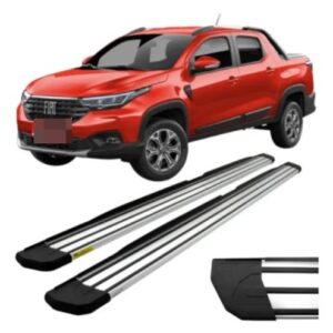 Estribo CCF Slim Alumínio Anodizado Strada 2021 a 2026 (Cabine Dupla e Simples)