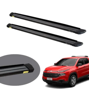 Estribo CCF Slim Alumínio preto Fiat Toro 2017 a 2026