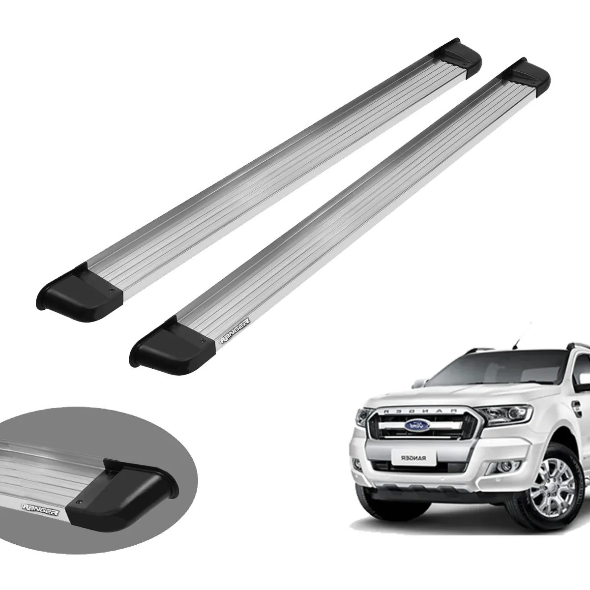 Estribo Solar Ranger  Plataforma em Alumínio Polido 2013 a 2026